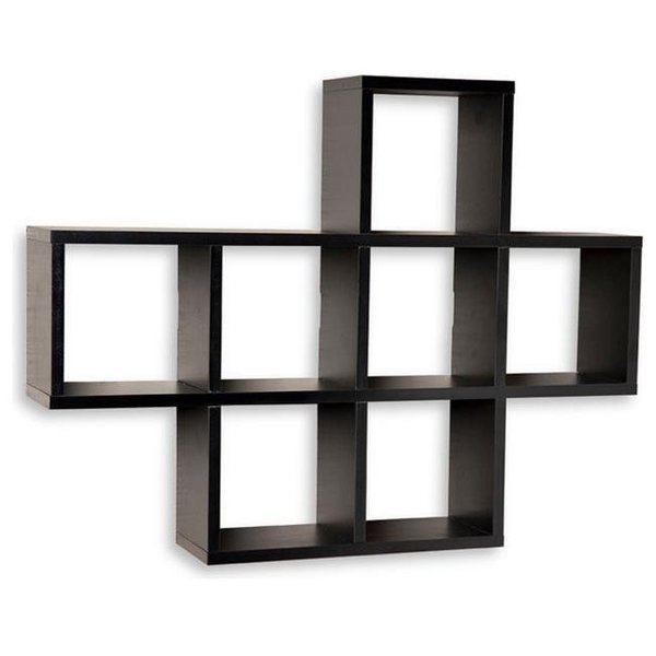 Livingquarters Cubby Laminated Veneer Shelving Unit; Black LI269840